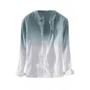 Lovely Casual Turndown Collar Gradual Patchwork Bl