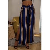 Lovely Stylish High Waist Striped Multicolor Pants