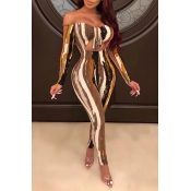 Lovely Stylish Hollow-out Brown One-Piece Jumpsuit