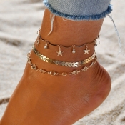 Lovely Trendy Cascading Gold Alloy Anklet
