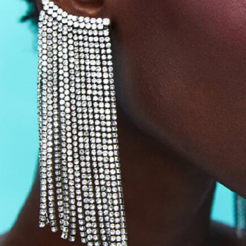 Lovely Trendy Tassel Design White Alloy Earring