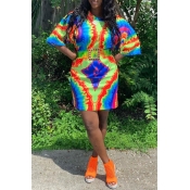 Lovely Work Tie-dye Multicolor Mini Dress