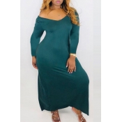 Lovely Casual Loose Green Ankle Length Dress