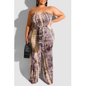 Lovely Casual Off The Shoulder Grey Plus Size One-