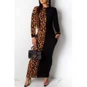 Lovely Casual Leopard Printed Brown Ankle Length D