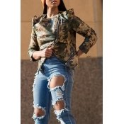 Lovely Trendy Camouflage Printed Jacket