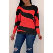 Lovely Leisure Striped Red Sweaters
