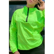 Lovely Casual Hooded Collar Green Blouse