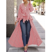 Lovely Chic Striped Red Blouse