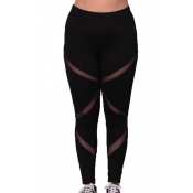Lovely Casual Patchwork Black Plus Size Leggings