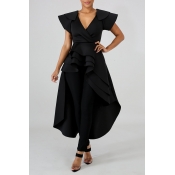 Lovely Work Asymmetrical Black Blouse