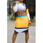 Lovely Street Patchwork Multicolor Two-piece Skirt