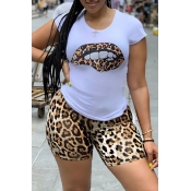 LW Casual Printed Yellow Two-piece Shorts Set