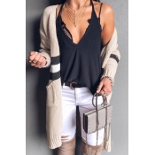 Lovely Striped Creamy White Cardigan