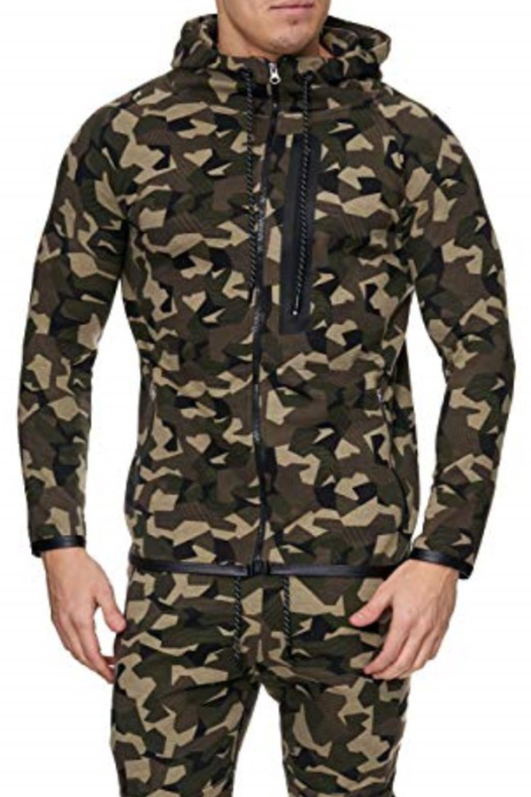 Lovely Casual Hooded Collar Green Hoodie