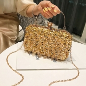 Lovely Trendy Gold Messenger Bag