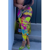 Lovely Casual Printed Purple Pants