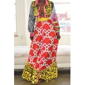 Lovely Casual Patchwork Multicolor Ankle Length Dr