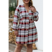 Lovely Casual Plaid Printed Multicolor Plus Size M
