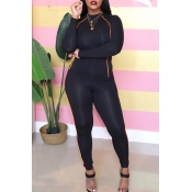 Lovely Casual Basic Skinny Black Two-piece Pants S