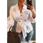 Lovely Work Buttons White Blouse