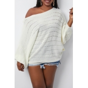 Lovely Work Hollow-out White Sweater