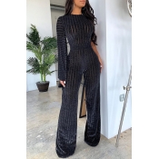 Lovely Chic Striped Black One-piece Jumpsuit