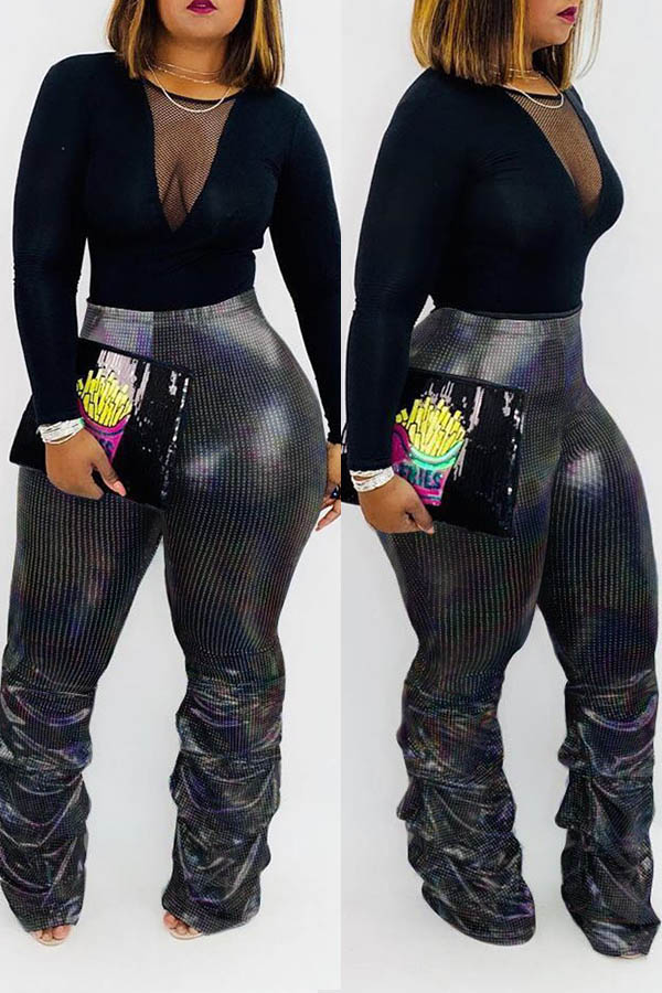 Lovely Casual Loose Black Pants