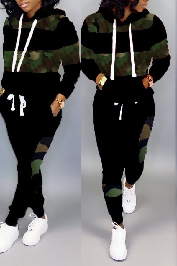 LW Camo Kangaroo Pocket Tracksuit Set
