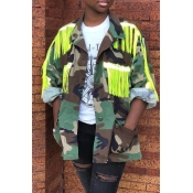 Lovely Trendy Tassel Design Patchwork Yellow Jacke