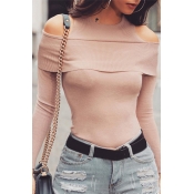 Lovely Chic Dew Shoulder Dusty Pink T-shirt