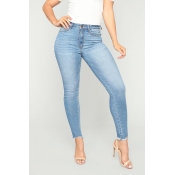 Lovely Casual Skinny Sky Blue Jeans