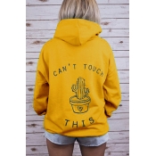 Lovely Casual Cactus Yellow Hoodie
