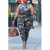 Lovely Casual Camouflage Printed Plus Two-piece Pa