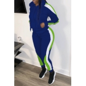 LW Casual Hooded Collar Patchwork Pants Set