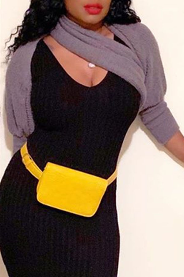 Lovely Chic Halter Grey Sweater