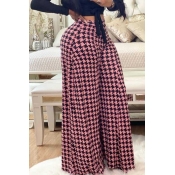 Lovely Casual Printed Loose Pink Pants