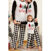 Lovely Family Printed White Mother Two-piece Pants