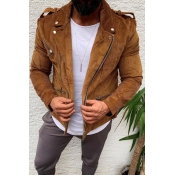 Lovely Casual Basic Brown Jacket