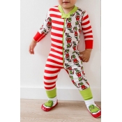 Lovely Family Striped Printed White Baby One-piece