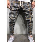 LW Men Plaid Ptinted Yellow Pants