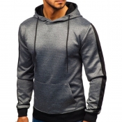 Lovely Casual Hooded Collar Grey Hoodie