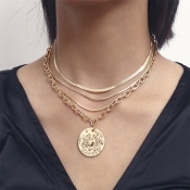 Lovely Chic Layered Gold Metal Necklace