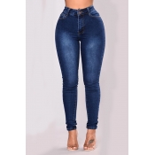 Lovely Casual Skinny Deep Blue Jeans