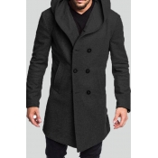 Lovely Trendy Hooded Collar Black Coat