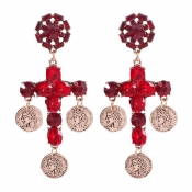 Lovely Christmas Day Crystal Red Earring
