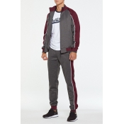 Lovely Casual Patchwork Grey Two-piece Pants Set