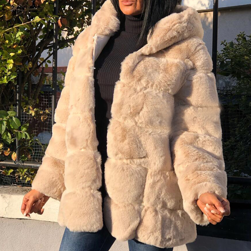 Lovely Casual Basic Creamy White Teddy Coat