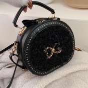 Lovely Casual Letter Black Crossbody Bag