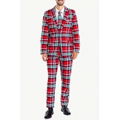 Lovely Christmas Day Plaid Print Red Formal Wear